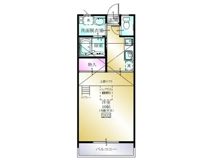 グロリエッタ2(1K/2階)の間取り写真