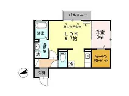 アゼリア吹上(1LDK/1階)の間取り写真