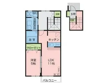 ROCK GARDEN(1LDK/2階)の間取り写真