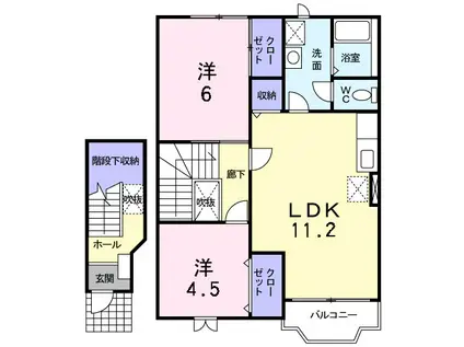 ローバストブリッジ(2LDK/2階)の間取り写真