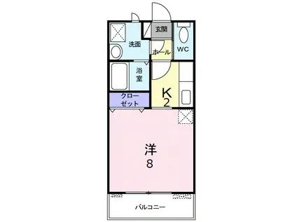 ルミエール(1K/2階)の間取り写真