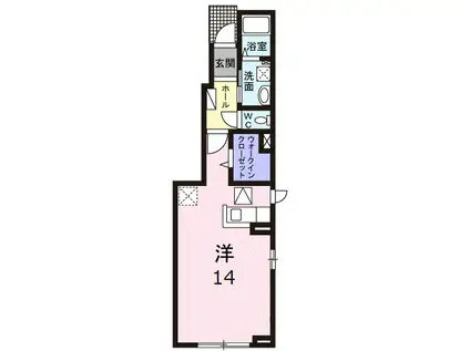 ベル コリーヌ(ワンルーム/1階)の間取り写真