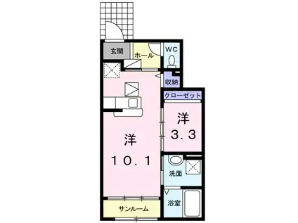 ヴァンヴェール(1LDK/1階)の間取り写真