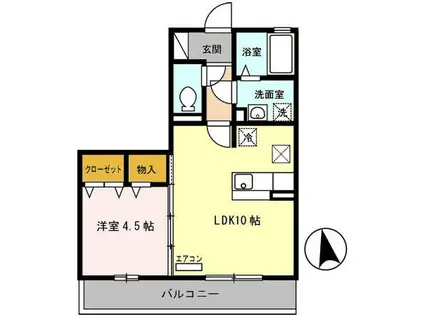 ヴィラ・ベルク(1LDK/1階)の間取り写真