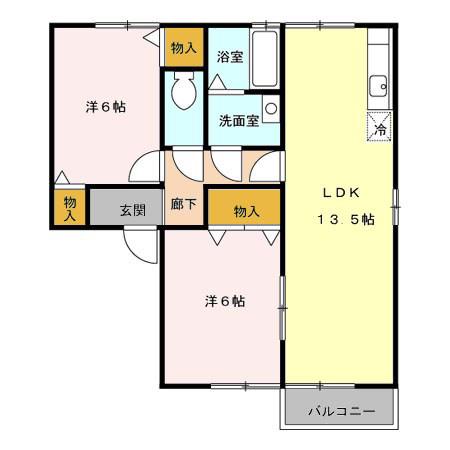 COURAGE(2LDK/2階)の間取り写真