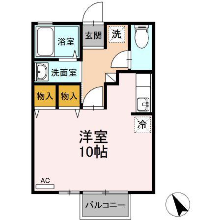セジュール吹上(ワンルーム/1階)の間取り写真