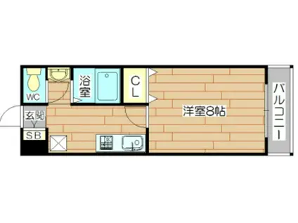 ドームイバロード(1K/2階)の間取り写真