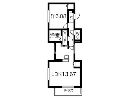 サンジェスト(1LDK/1階)の間取り写真