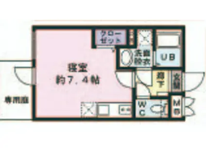 グランデコート大宅サウス(ワンルーム/1階)の間取り写真