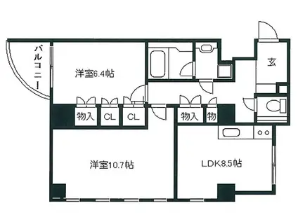 グランフォルム京都祇園(2LDK/3階)の間取り写真