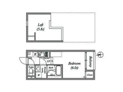 クレスト山科(ワンルーム/1階)の間取り写真