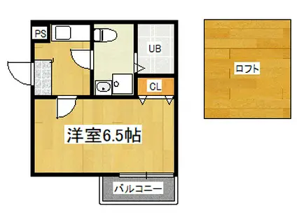 ベルビュー深草(1K/1階)の間取り写真