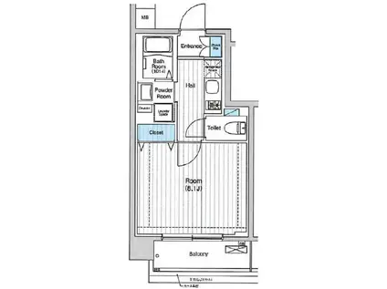 MV.IMP京都九条(1K/5階)の間取り写真