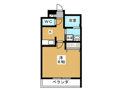 クレドール東福寺(1K/4階)の間取り写真