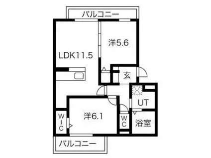 グランスタ花山(2LDK/3階)の間取り写真