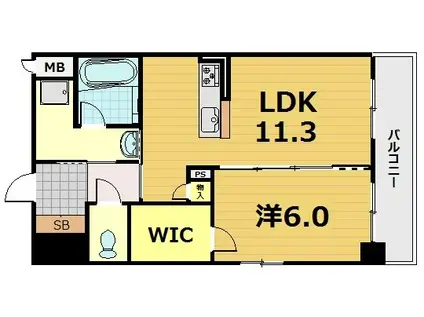 TISSAGE塩小路(1LDK/4階)の間取り写真