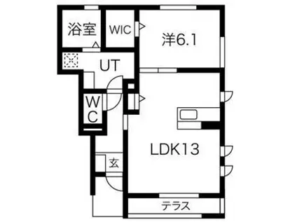 エクセルカーサ(1LDK/1階)の間取り写真