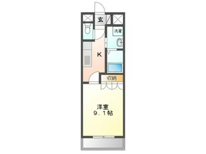 FOR THE GOD(1K/3階)の間取り写真