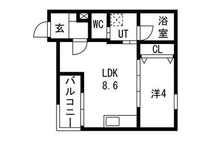 ALEGRIA六地蔵(1LDK/2階)の間取り写真