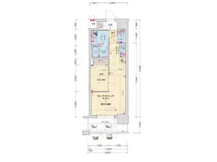 ソルテラスKYOTO西大路 瑠(1LDK/4階)の間取り写真