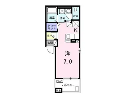 ディアコート栗栖野(ワンルーム/3階)の間取り写真