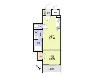 フラッツ六地蔵(1LDK/2階)の間取り写真