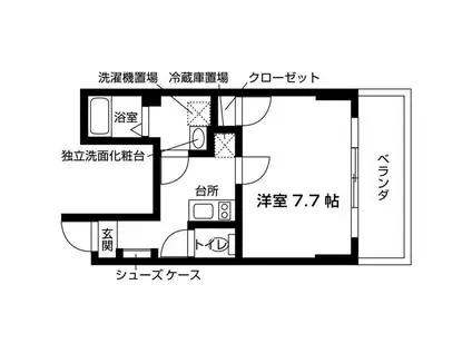 トレジャーマンションⅢ(1K/8階)の間取り写真