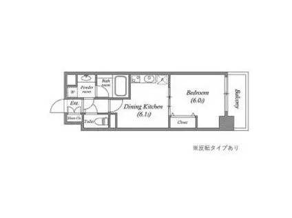 CAVANA九条烏丸(1DK/3階)の間取り写真