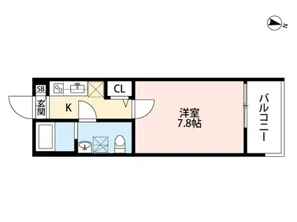 ROADMADE(1K/3階)の間取り写真