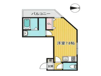 桃山HATCH(ワンルーム/3階)の間取り写真