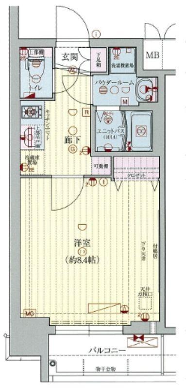 プレサンス京都洛南(1K/2階)の間取り写真