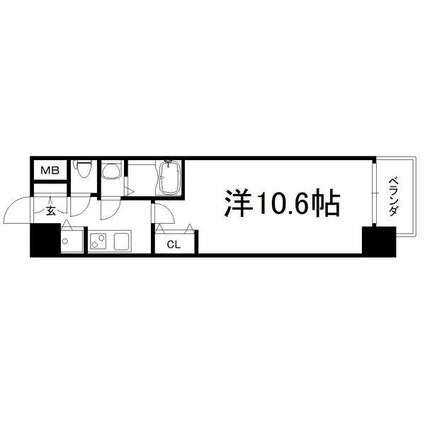 アール京都グレイス(1K/5階)の間取り写真