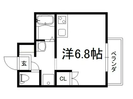 INGS御蔭(ワンルーム/2階)の間取り写真