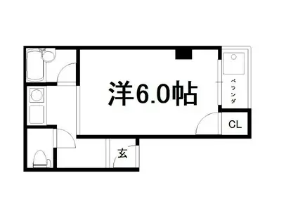 アーバンハウス北西(ワンルーム/2階)の間取り写真