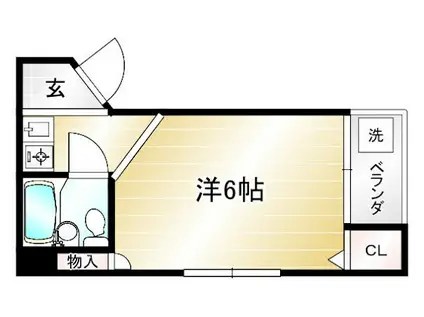 シティーアスカ(ワンルーム/3階)の間取り写真