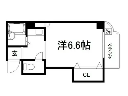 シティーアスカ(ワンルーム/4階)の間取り写真