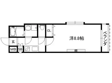 メゾンメルシー(1K/1階)の間取り写真