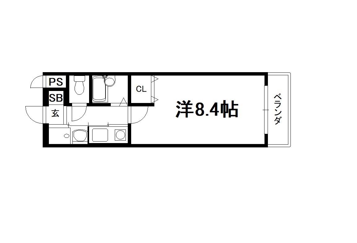 元土御門(1K/3階)の間取り写真