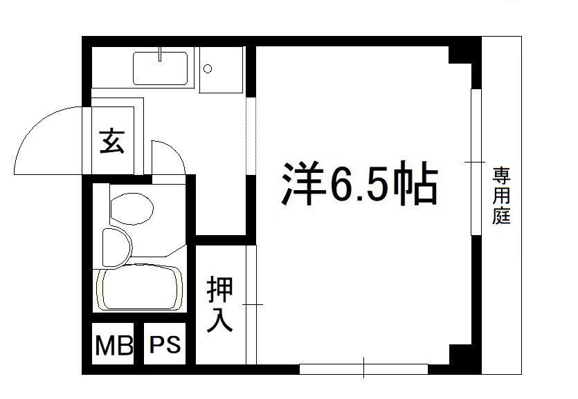 ぱんぷきん(ワンルーム/1階)の間取り写真