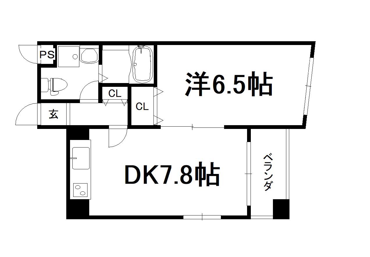 ルミエール北大路(1DK/3階)の間取り写真