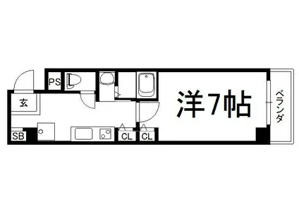 GRAMERCY千本通(1K/5階)の間取り写真