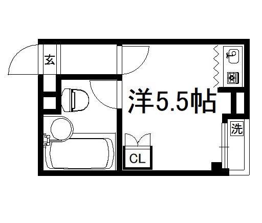 寺川ビル(ワンルーム/3階)の間取り写真