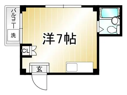 築山マンション(ワンルーム/3階)の間取り写真