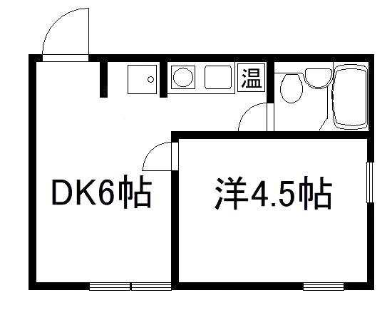 小林ハイツ(1DK/1階)の間取り写真