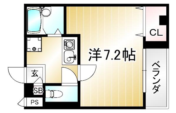 セレーノアルドーレ(1K/3階)の間取り写真