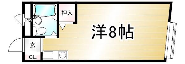D-COURT(ワンルーム/3階)の間取り写真