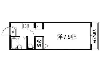 サニーハイツ中川C棟(ワンルーム/1階)の間取り写真