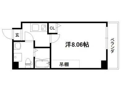 フラッティ千本寺之内北(1K/2階)の間取り写真