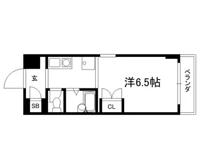 ノースリバーハイツ(1K/3階)の間取り写真