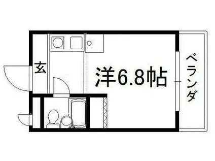 メゾン市川弐番館(ワンルーム/1階)の間取り写真